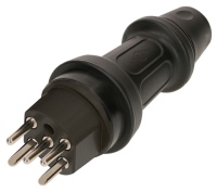 139593 - Gummi Stecker T15 IP55 schwarz