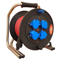 2B-41PU-40 - Hartgummi Kabelrolle 4xT13 40m IP55 Pur 3x1.5mm²