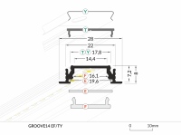 A3020020 - LED Profil GROOVE14 anod. (EF/TY) / 2m