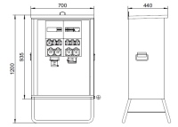 PS-BSV63A - Baustromverteiler Swiss Made 63A ohne RCD Typ B